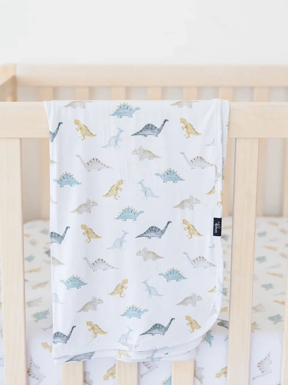 Blush Lotus bamboo Beckett dinosaur lightweight blanket swaddle